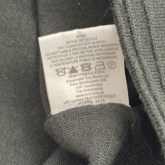 Tory Burch Madison English Green Reva button cardigan sweater XL - Picture 11 of 11